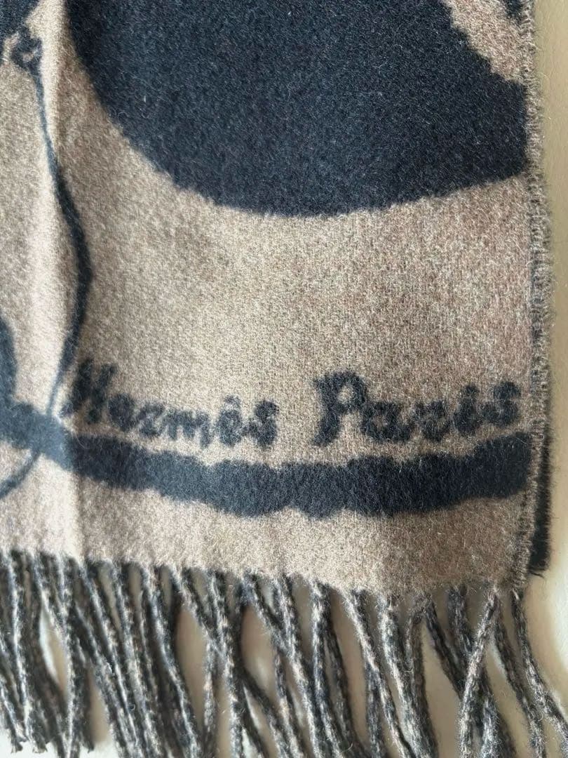 【新品未使用】HERMES カシミヤ100% マフラー