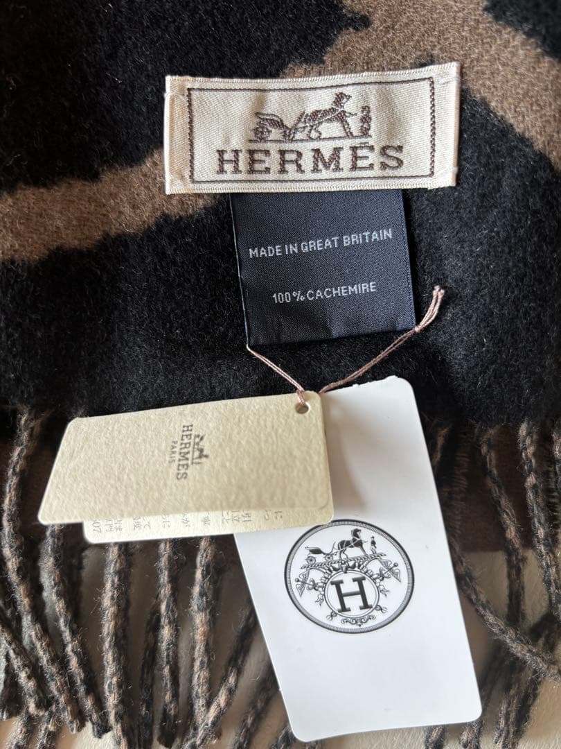 【新品未使用】HERMES カシミヤ100% マフラー