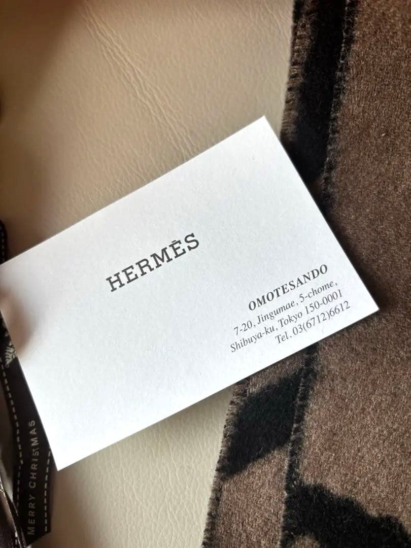 【新品未使用】HERMES カシミヤ100% マフラー