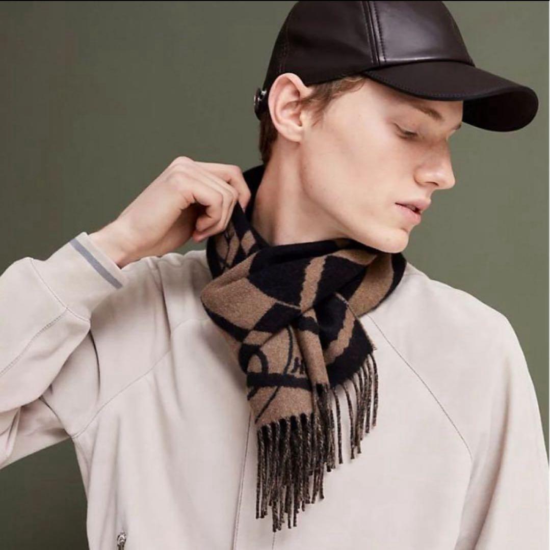 【新品未使用】HERMES カシミヤ100% マフラー