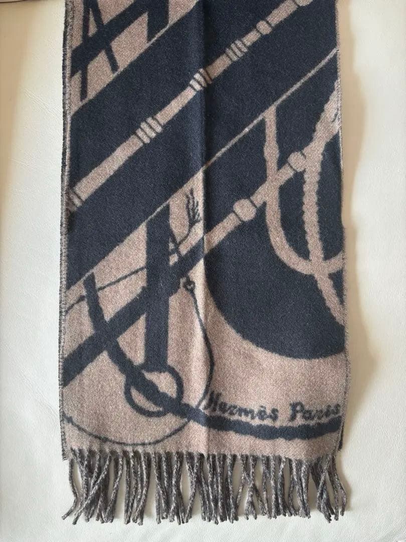 【新品未使用】HERMES カシミヤ100% マフラー