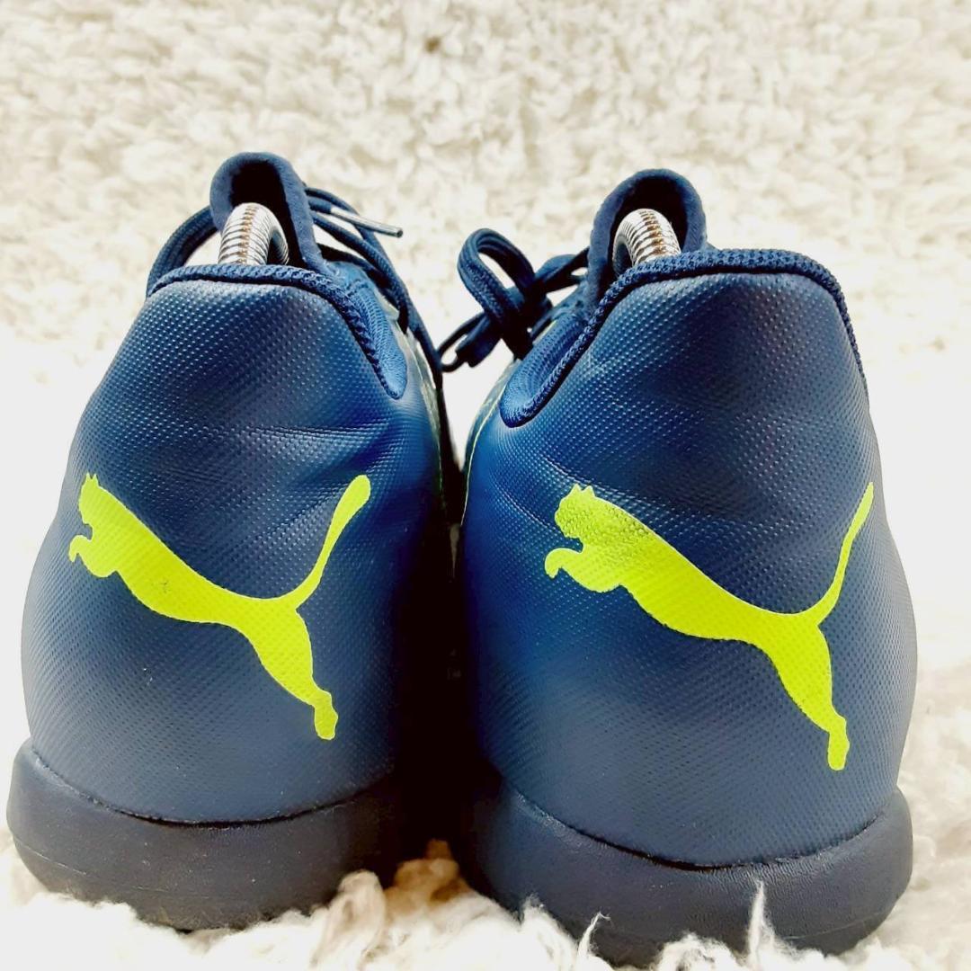 美品 27㎝◎PUMA プーマ サッカートレーニングシューズ ネイビー ライム