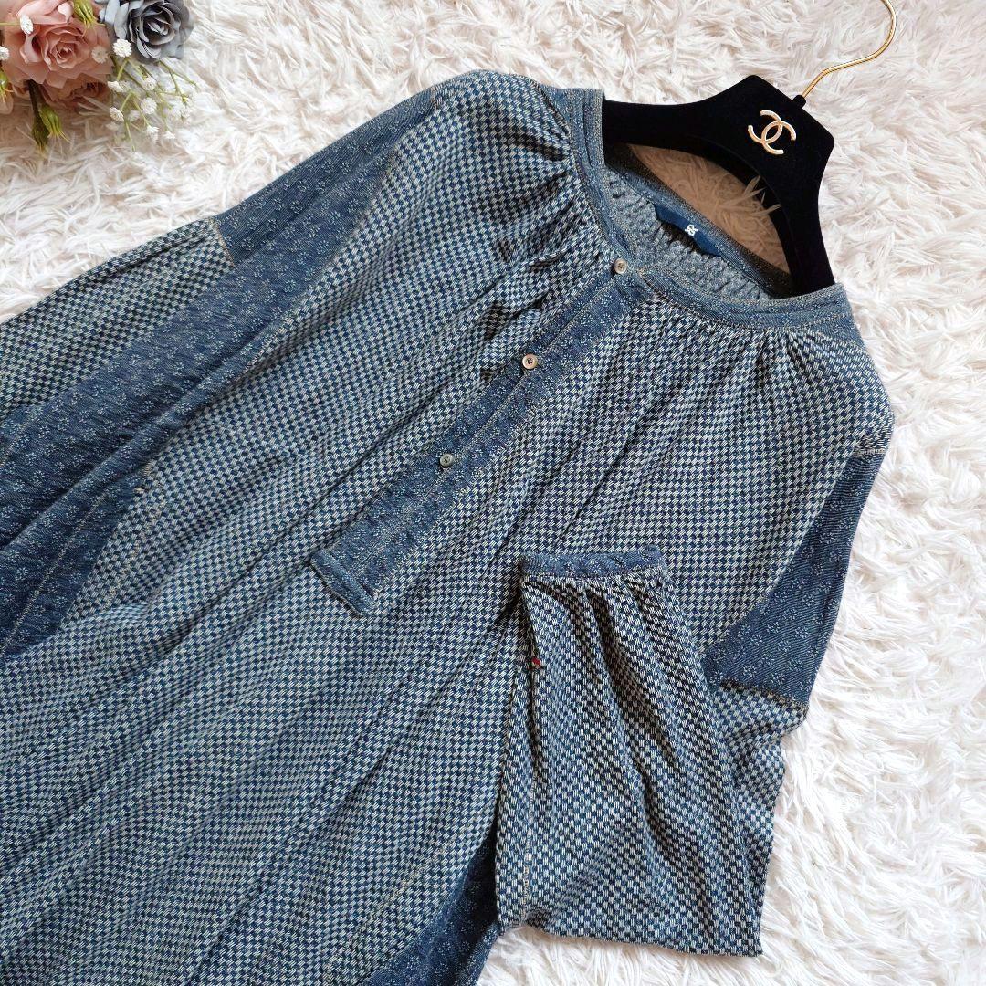 希少　45R　お祭り限定　パッチワーク　インディゴ　プルオーバー　リネン　刺繍