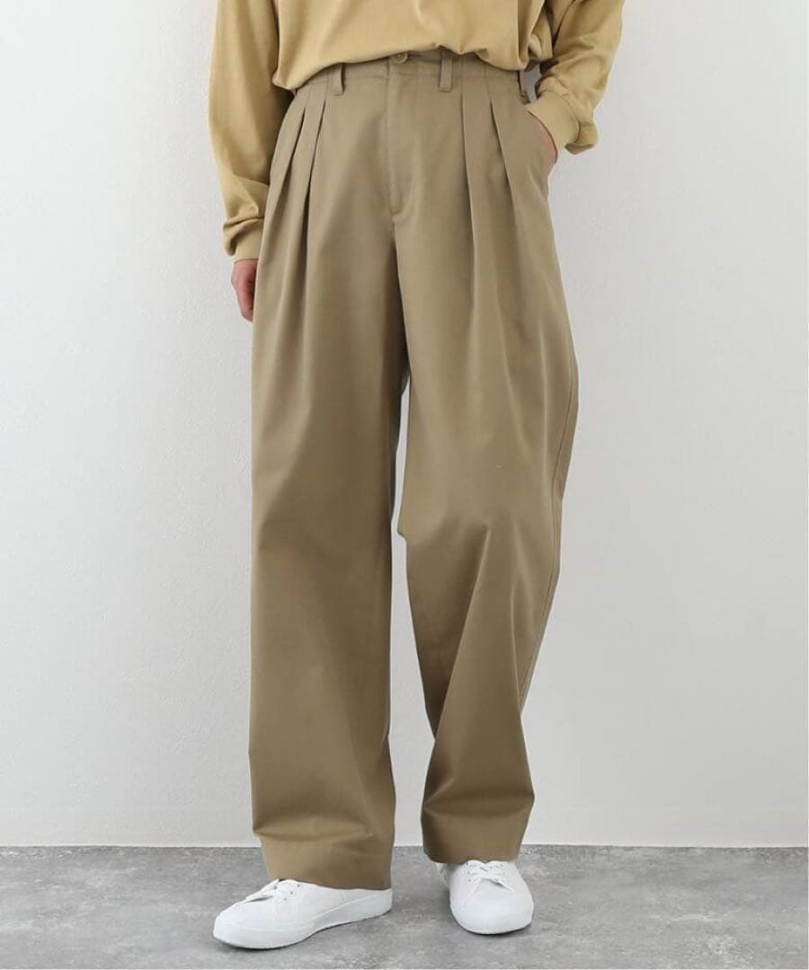 パンツ AURALEE FINE WOOL COTTON TWILL SLACKS