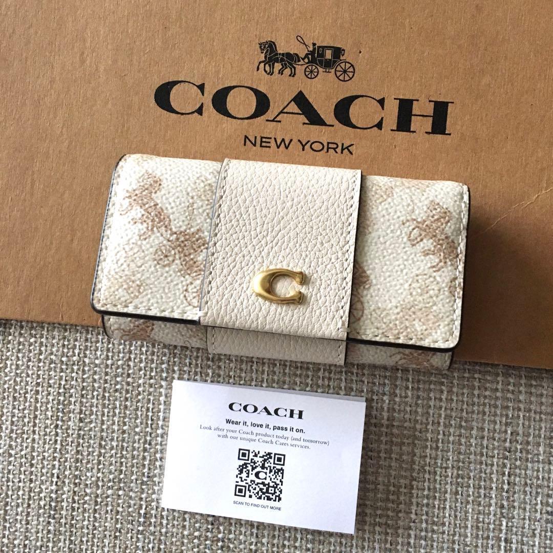 新品★COACH コーチ 定価19,800円 レザー 6連キーケース リング付き