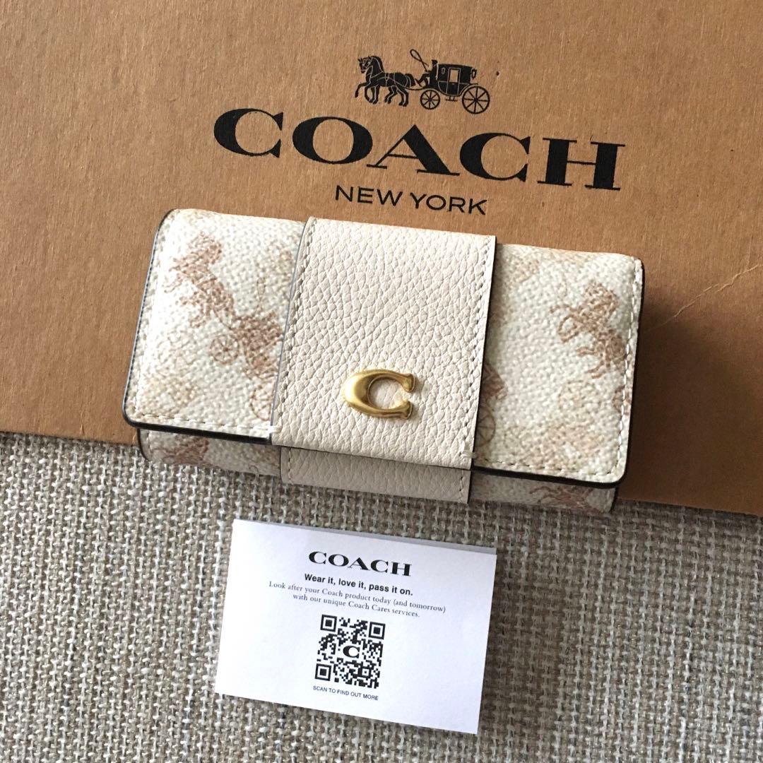 新品★COACH コーチ 定価19,800円 レザー 6連キーケース リング付き
