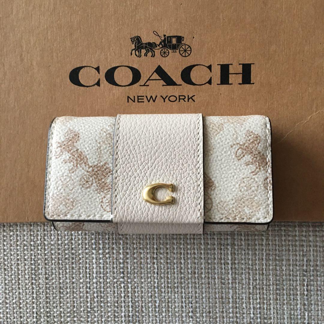 新品★COACH コーチ 定価19,800円 レザー 6連キーケース リング付き