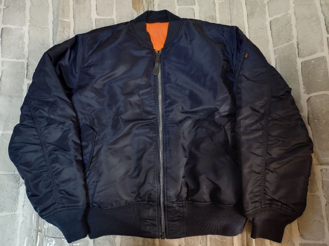 【美品】【希少XLサイズ】【希少ネイビー】【アルファ】【MA-1】