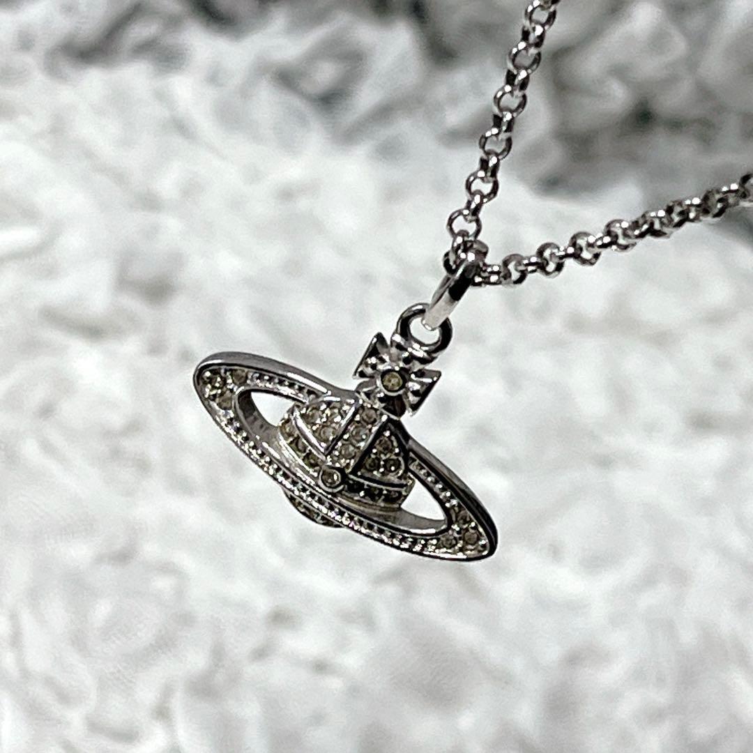 極美品✨vivienne westwood ネックレス ラインストーン　シルバー