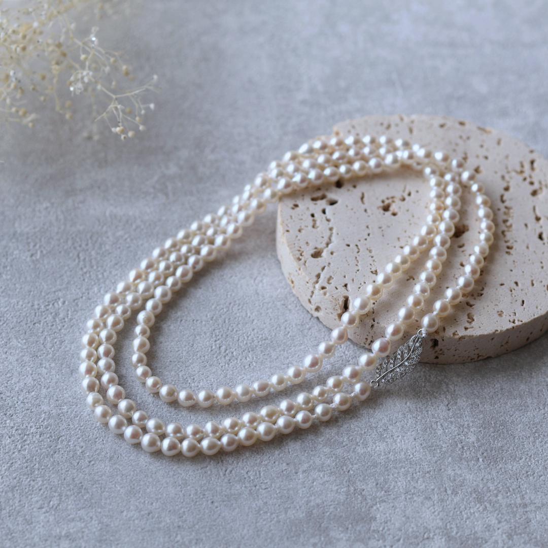 ベビーパールロングネックレス　希少　高品質　ロングネックレス　淡水パール　極小