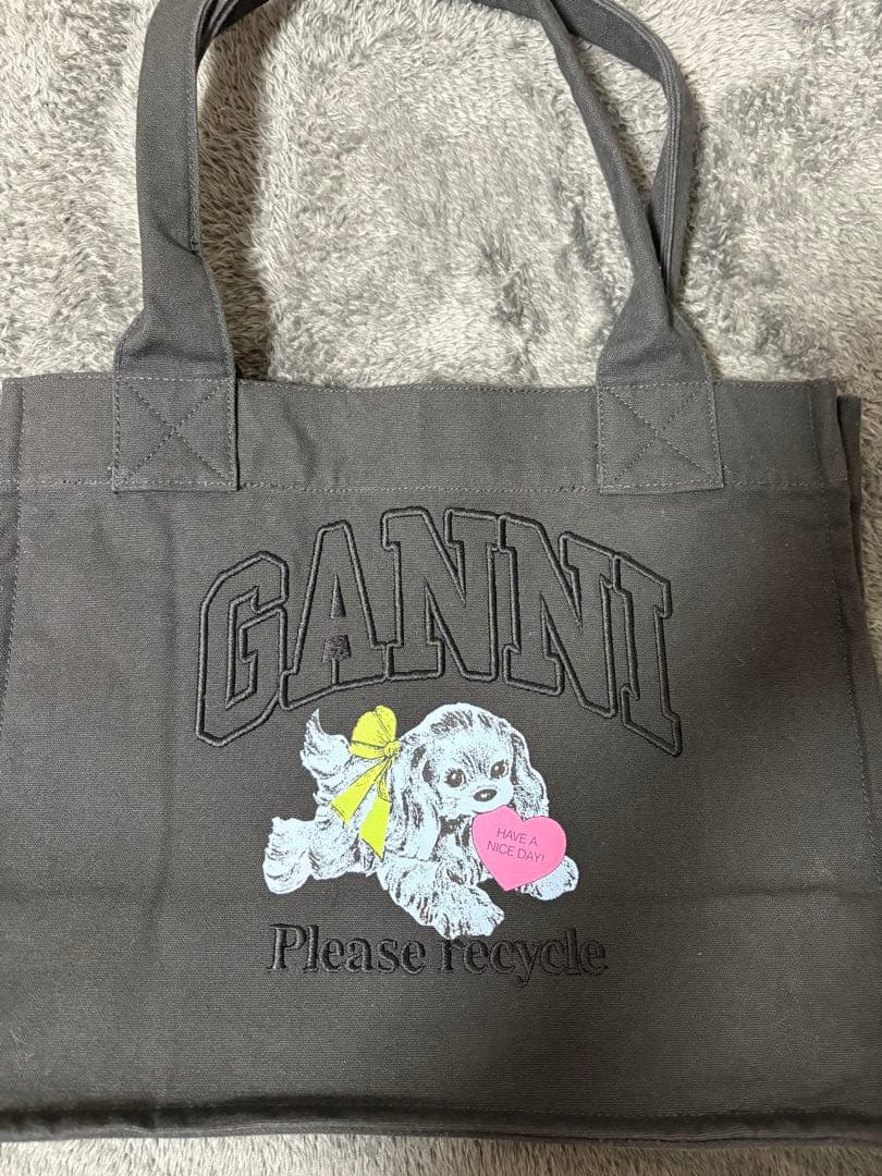 GANNI パピー　ロゴ　トートバッグ