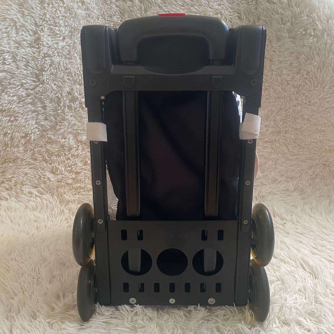 【希少デザイン】zūCA ゼブラ柄 キャリーカート　座れる　光るタイヤ