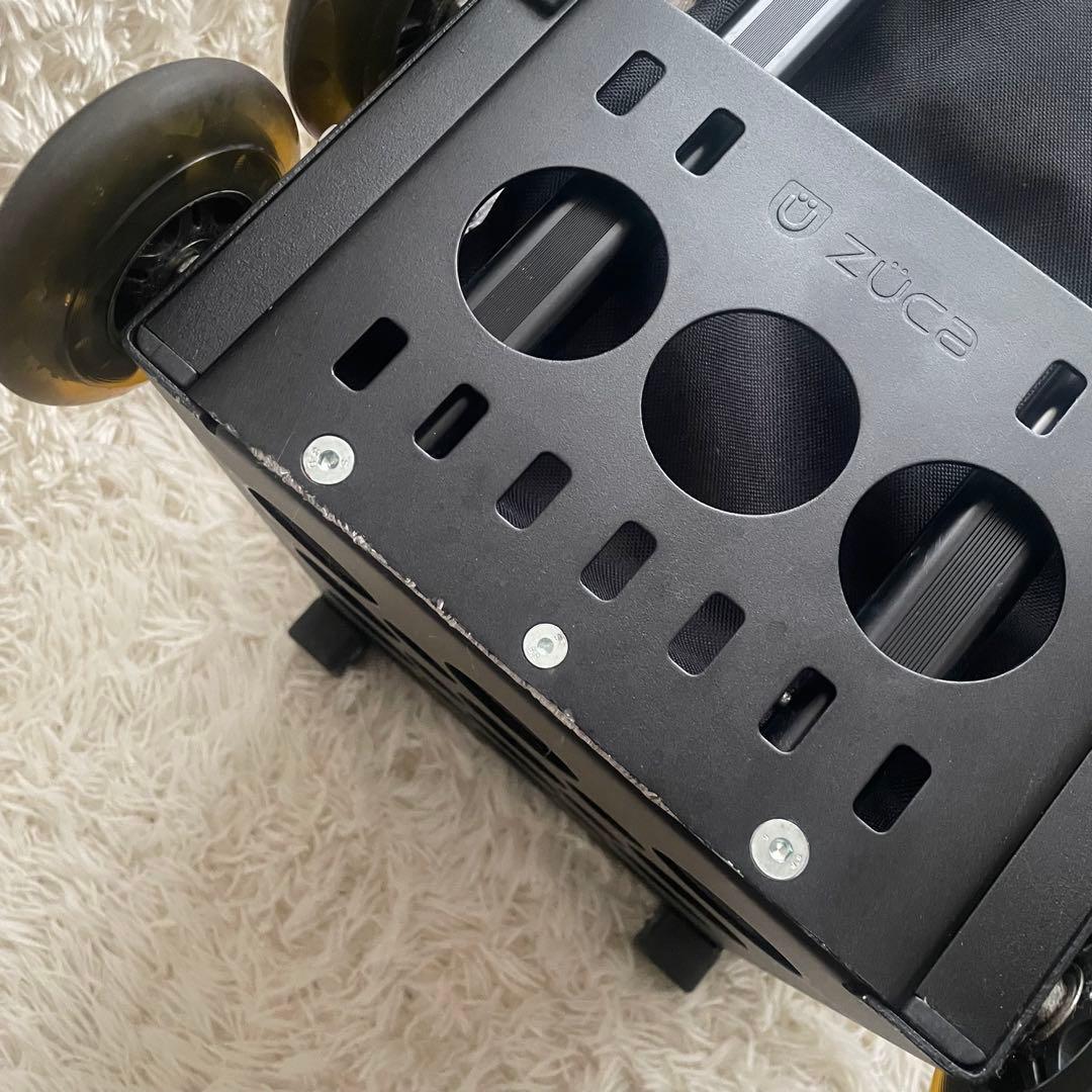 【希少デザイン】zūCA ゼブラ柄 キャリーカート　座れる　光るタイヤ