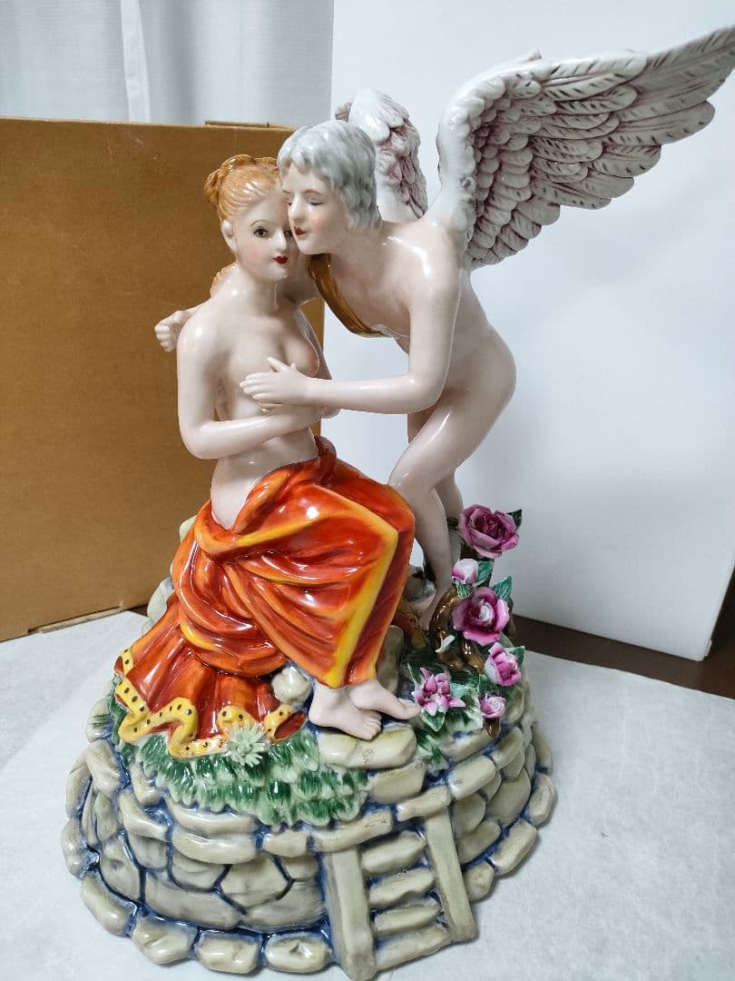 D*t様 マイセンMeissen　 フィギュリン　 天使と女性　 陶器人形　 置
