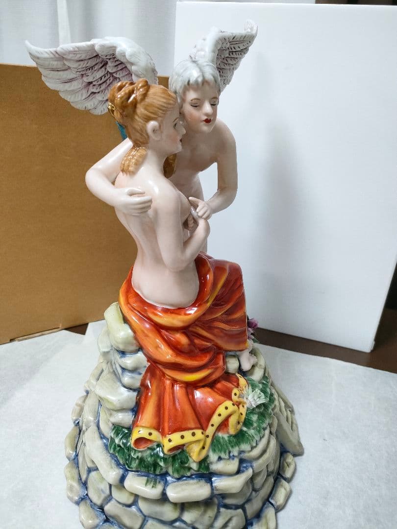 D*t様 マイセンMeissen　 フィギュリン　 天使と女性　 陶器人形　 置