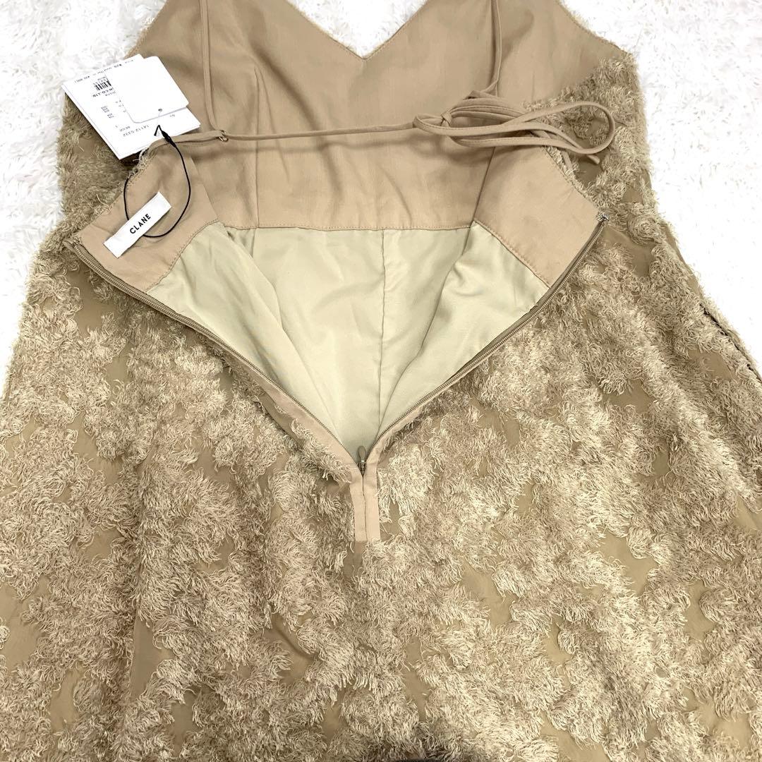 【新品タグ付き】CLANE フリンジキャミソールオールインワン ベージュ