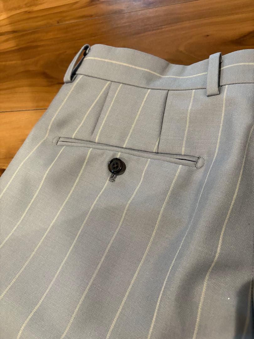 ワコマリア　STRIPED PLEATED TROUSERS ライトパープル