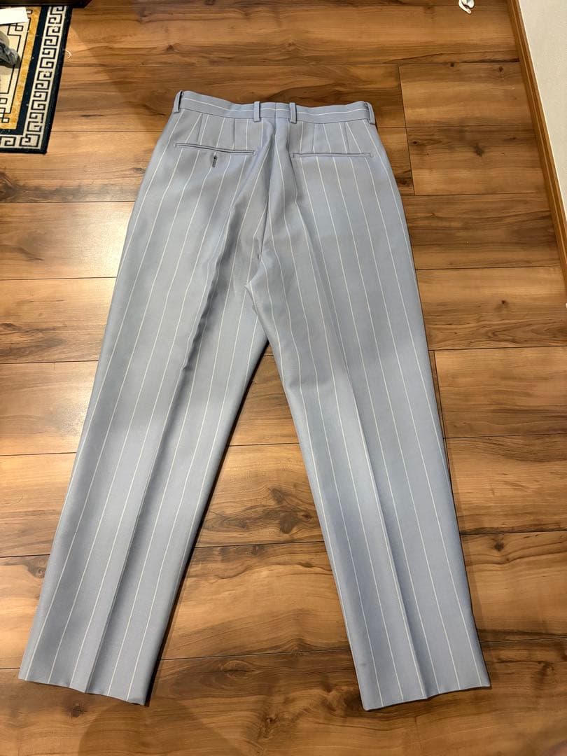 ワコマリア　STRIPED PLEATED TROUSERS ライトパープル