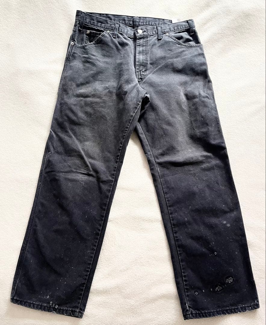 00s ディッキーズ ペインターパンツ ワーク ブラック ダメージ ダック