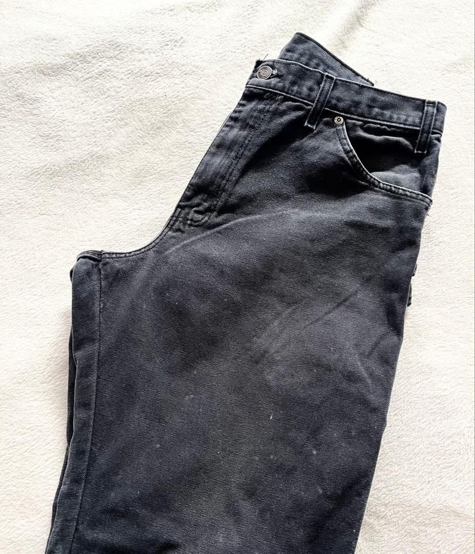 00s ディッキーズ ペインターパンツ ワーク ブラック ダメージ ダック