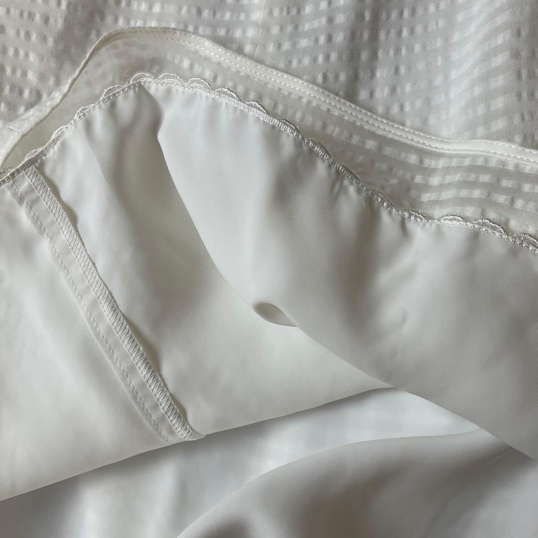 新品タグ付き フォクシー　ホワイト Aライン ワンピース パフスリーブ半袖