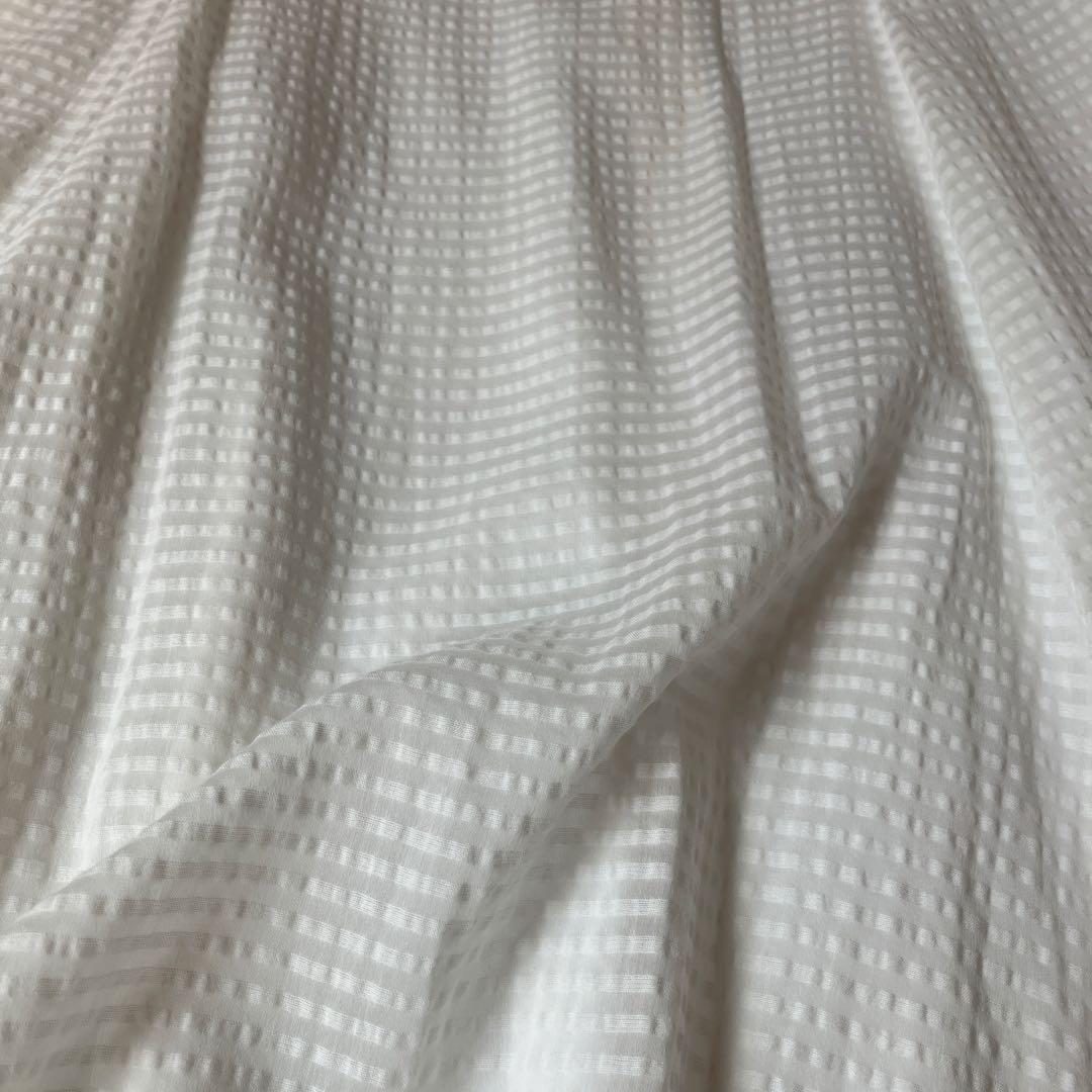 新品タグ付き フォクシー　ホワイト Aライン ワンピース パフスリーブ半袖