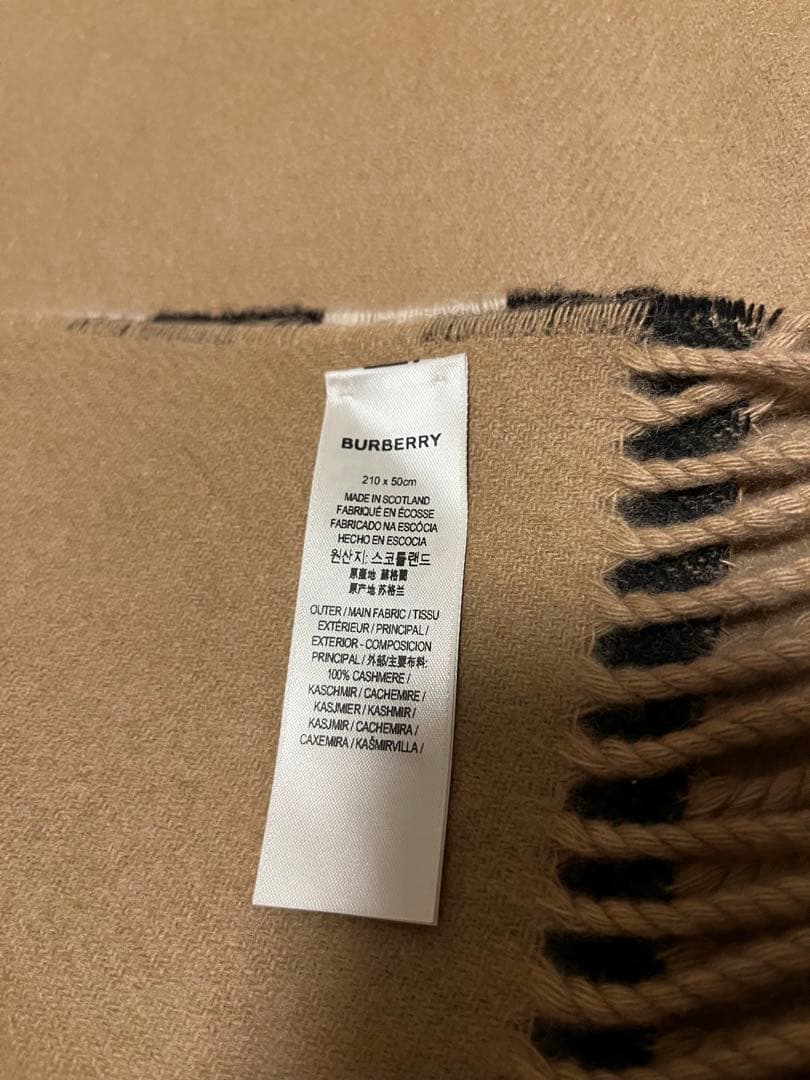 BURBERRY　バーバリー　マフラー　カシミア100％　超大判　未使用に近い