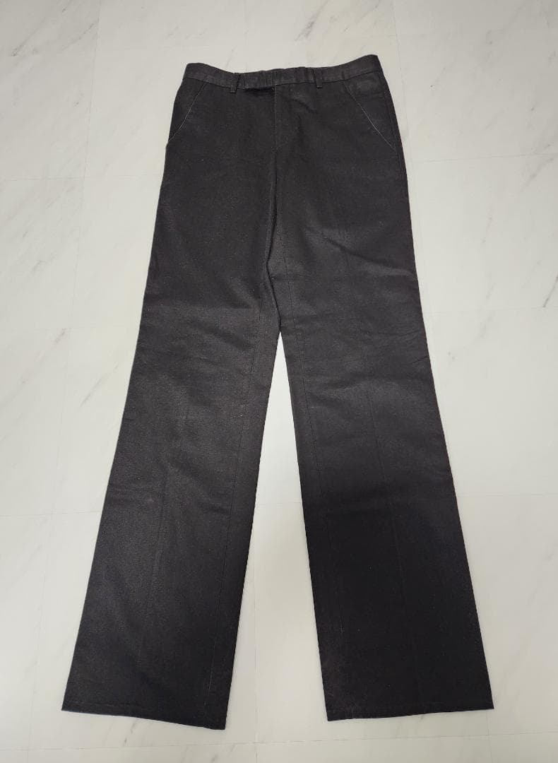 ディオールオム 2004年AW ブラック コットン パンツ 46