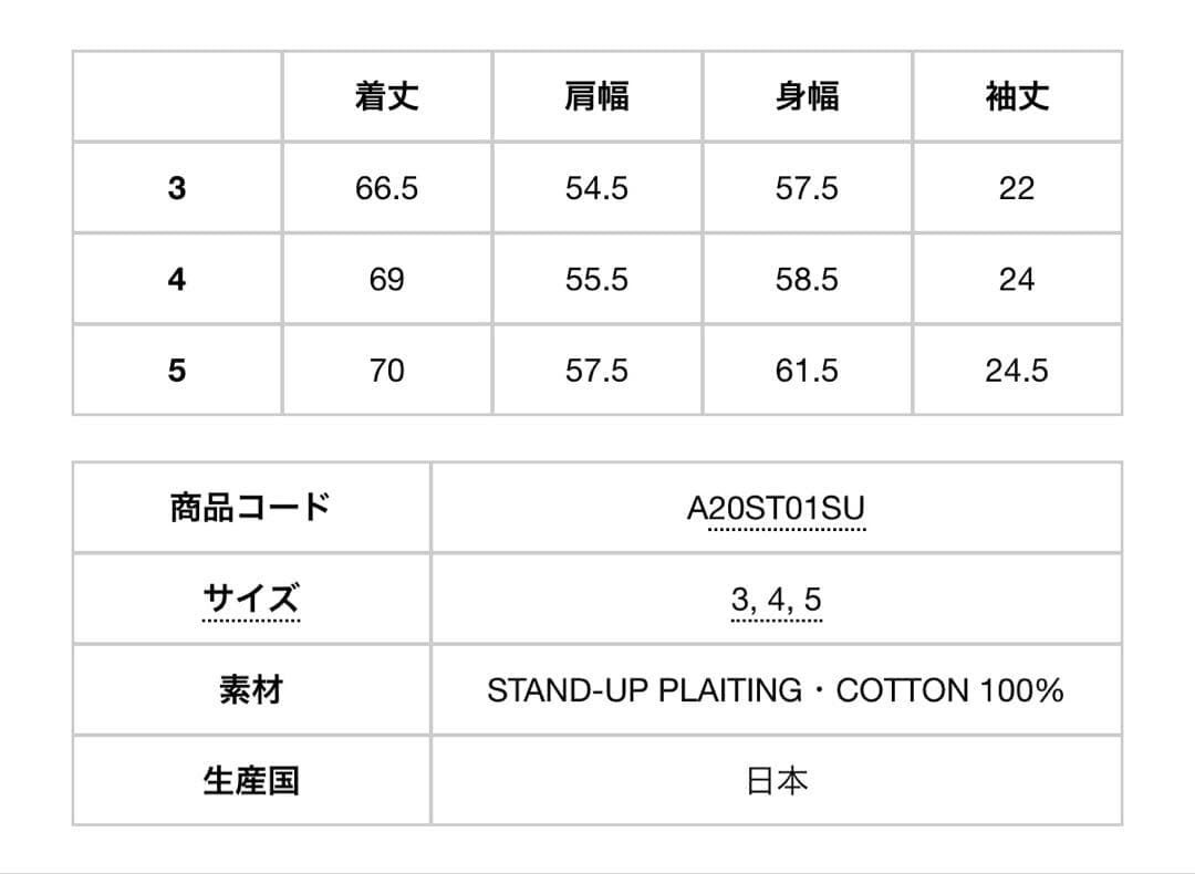 AURALEE STAND UP TEE BLACK サイズ3