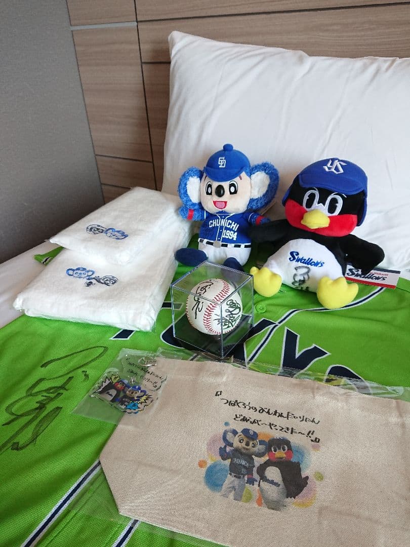 つば九郎&ドアラ 直筆サインボール 実試合球ケース付き レア物