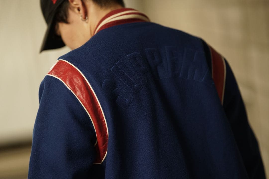 XL 02aw 常田着 初期 Supreme レザー スタジャン old 青