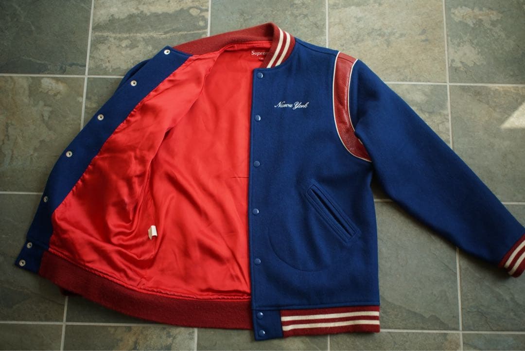 XL 02aw 常田着 初期 Supreme レザー スタジャン old 青