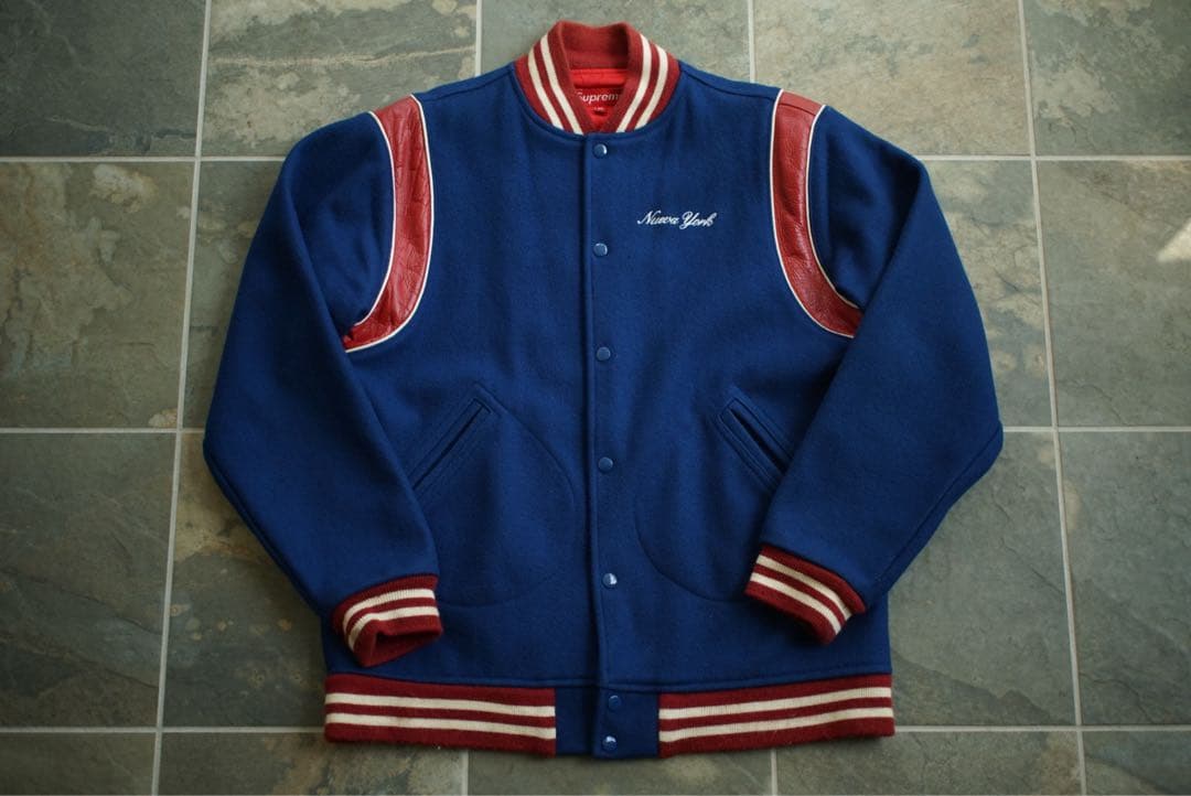 XL 02aw 常田着 初期 Supreme レザー スタジャン old 青