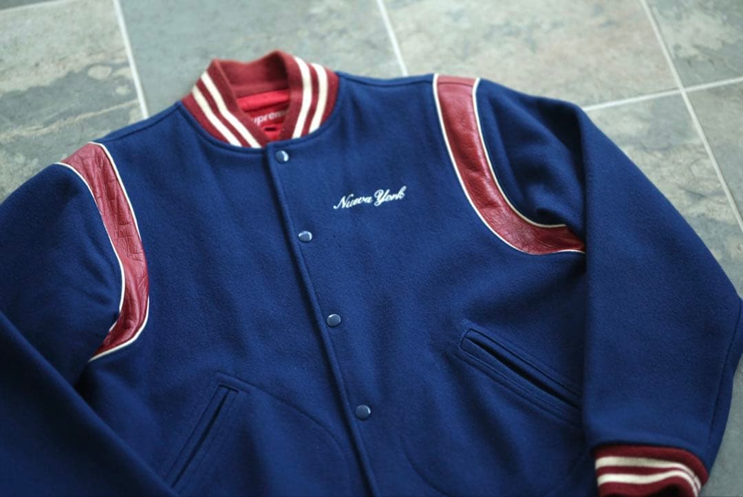 XL 02aw 常田着 初期 Supreme レザー スタジャン old 青