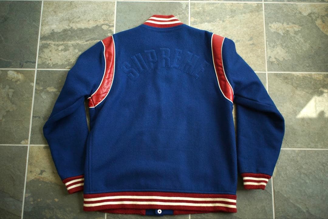 XL 02aw 常田着 初期 Supreme レザー スタジャン old 青