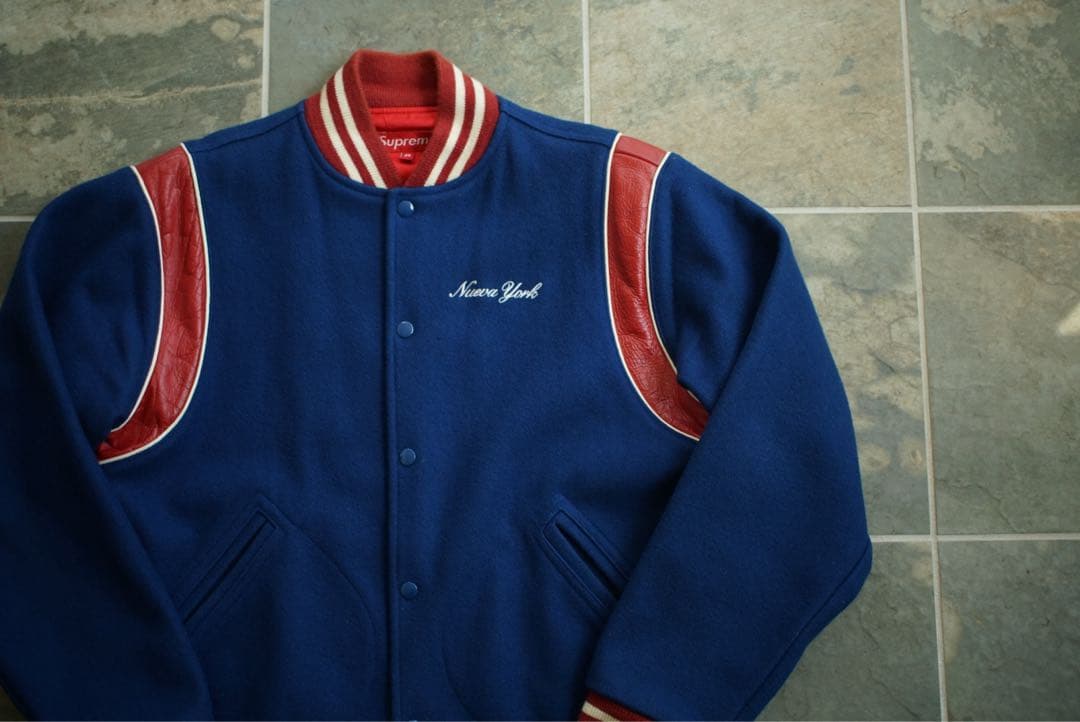 XL 02aw 常田着 初期 Supreme レザー スタジャン old 青