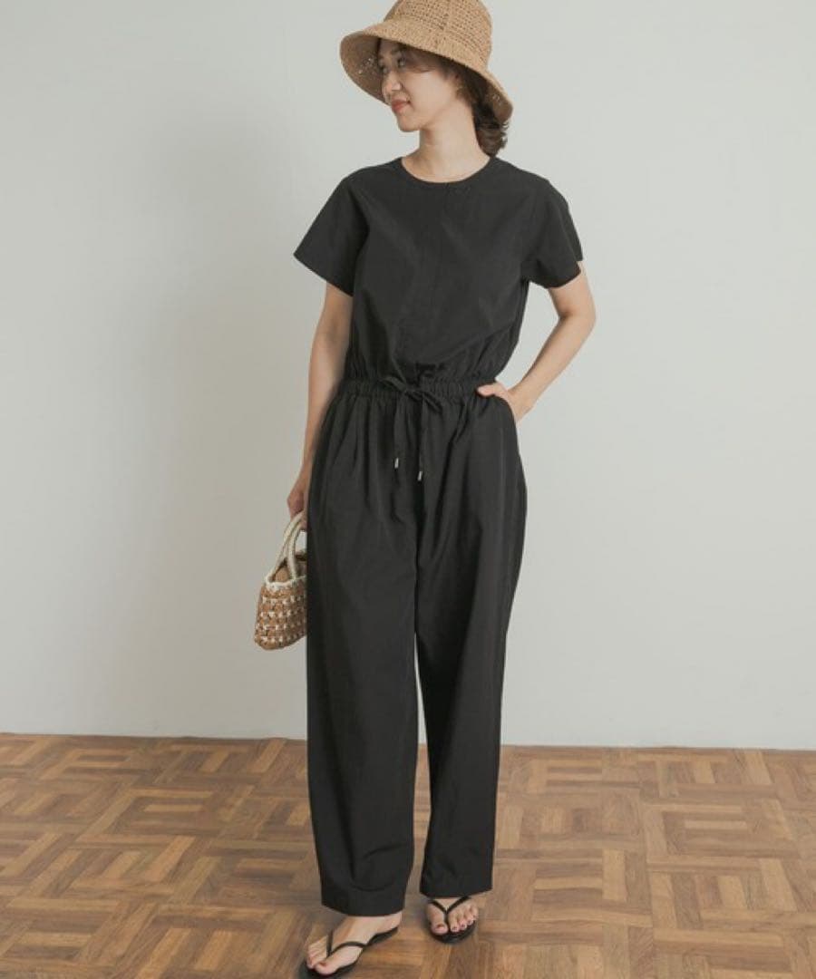 URBAN RESEARCH DOORS フレンチスリーブコンビネゾン　ブラック