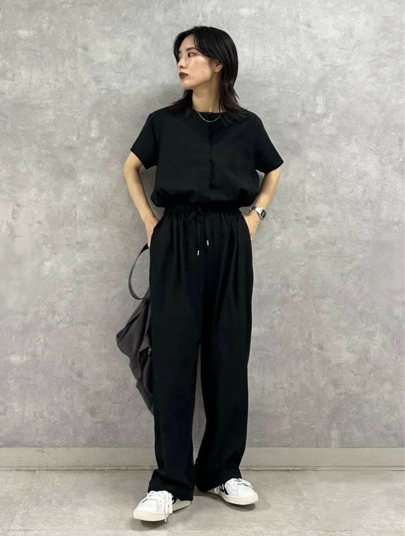 URBAN RESEARCH DOORS フレンチスリーブコンビネゾン　ブラック