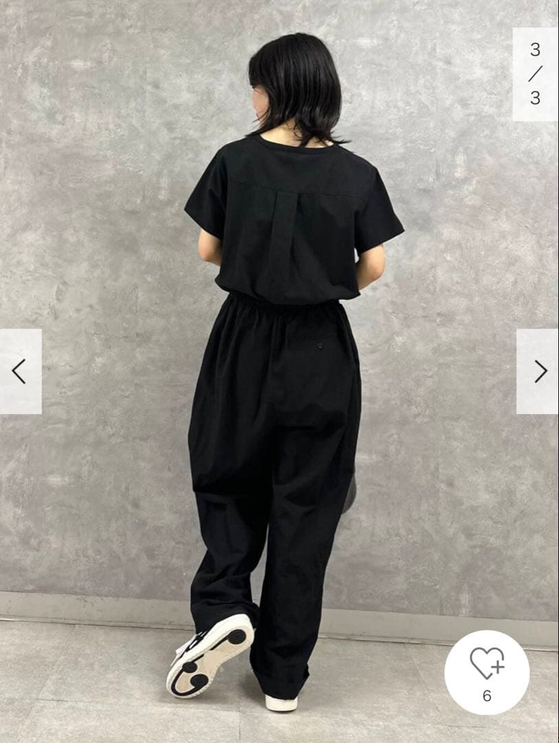 URBAN RESEARCH DOORS フレンチスリーブコンビネゾン　ブラック