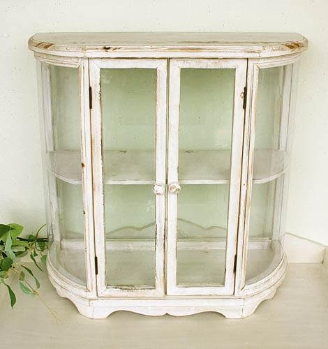 シャビー アールキャビネット コベントガーデン アンティーク 飾り棚 KK-15