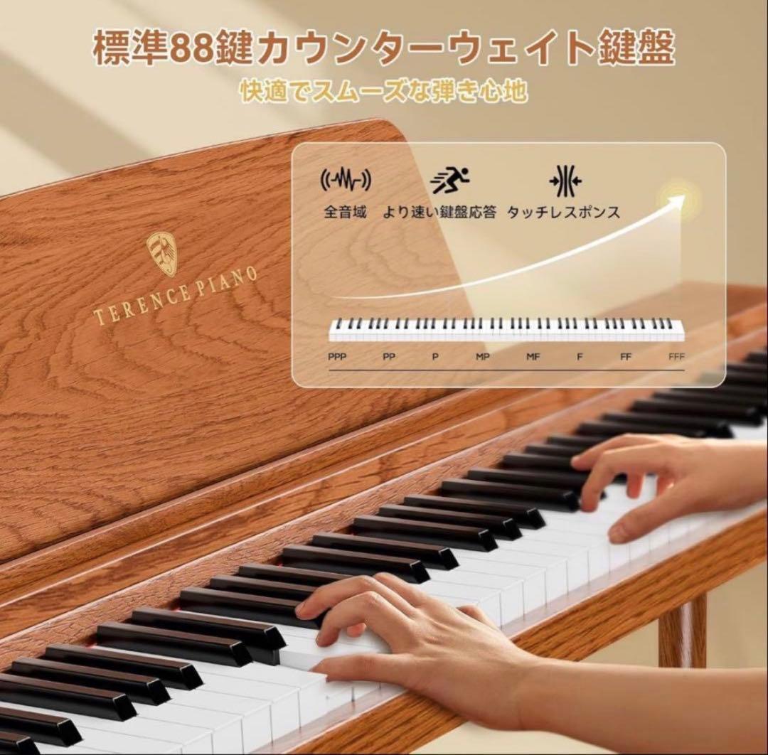 TERENCE 電子ピアノ 88鍵 カウンターウェイト鍵盤 木製 マイク対応