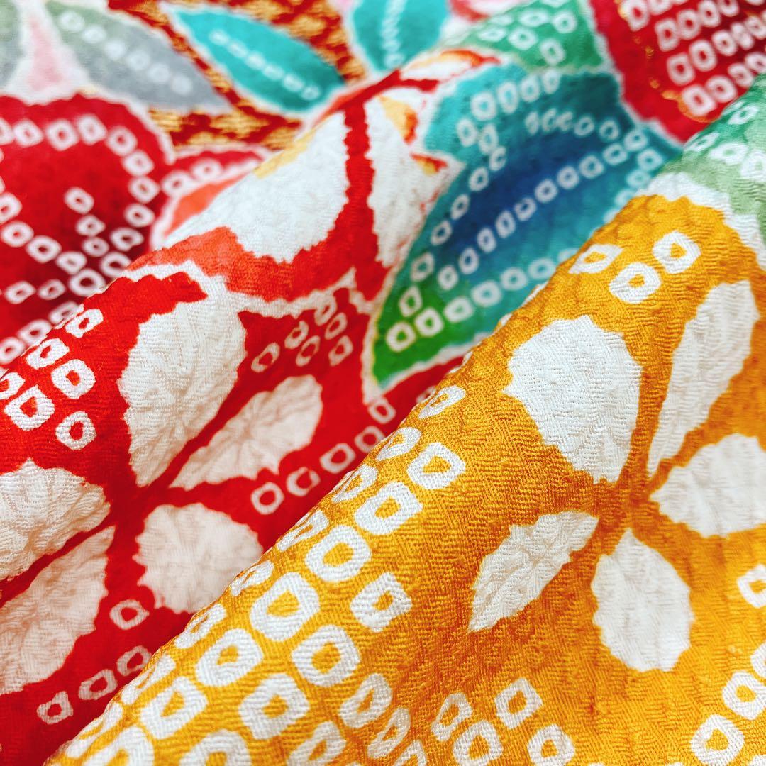 ◎mk-1908　七五三　振袖　着物　女の子　御祝い着　エンボス加工　10-15