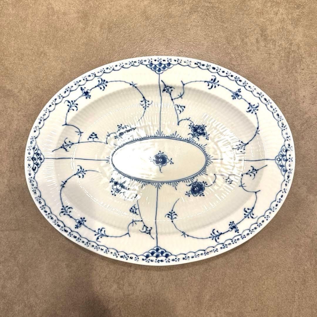 ロイヤルコペンハーゲン ブルーフルテッド オーバル 皿 30cm