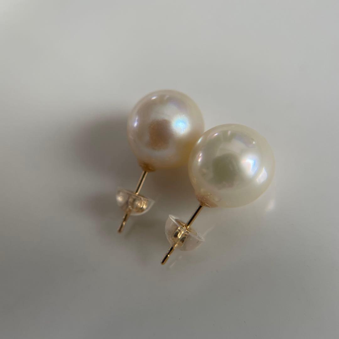 宇和島産 あこや本真珠 大珠　パール ピアス 金具K18 イエローゴールド