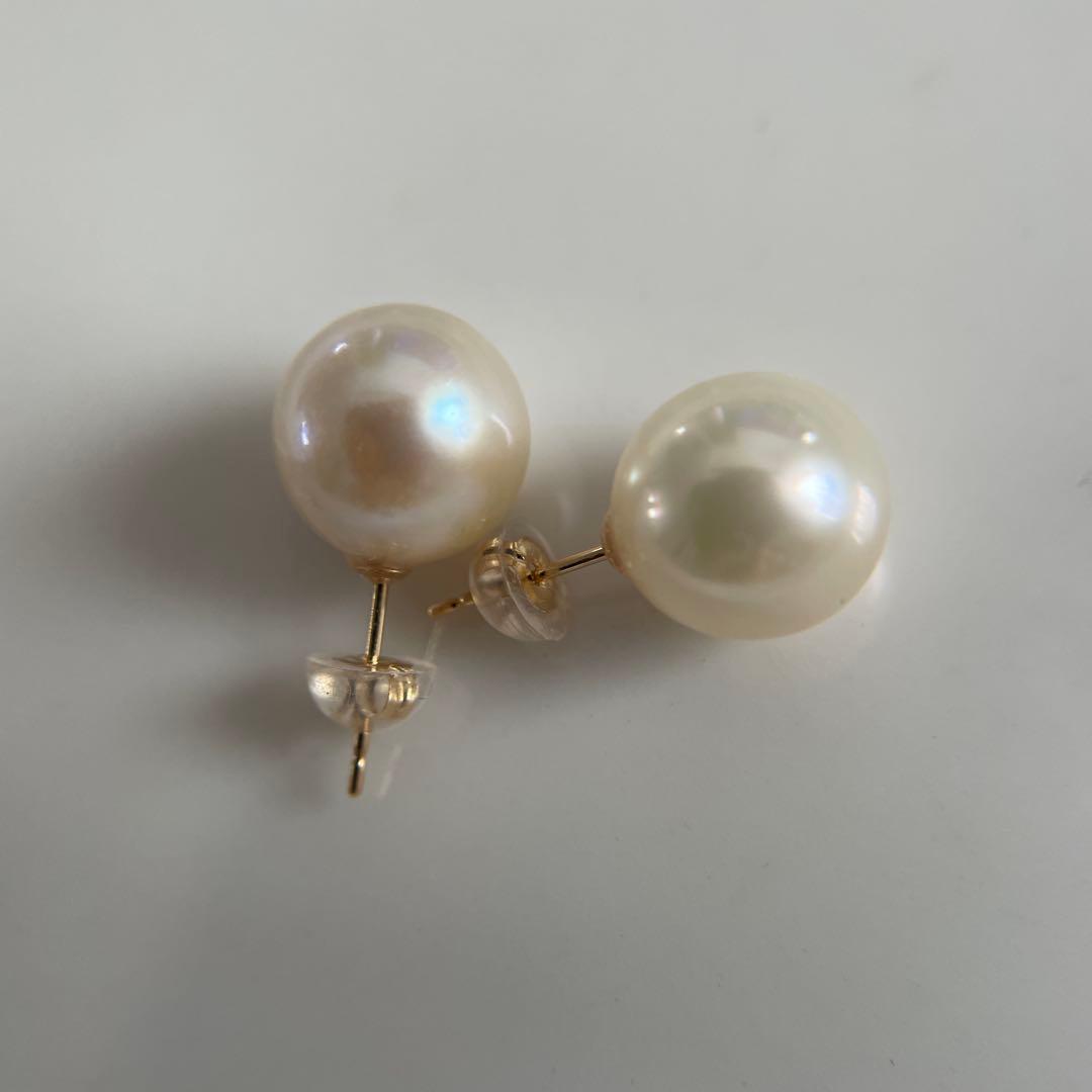 宇和島産 あこや本真珠 大珠　パール ピアス 金具K18 イエローゴールド