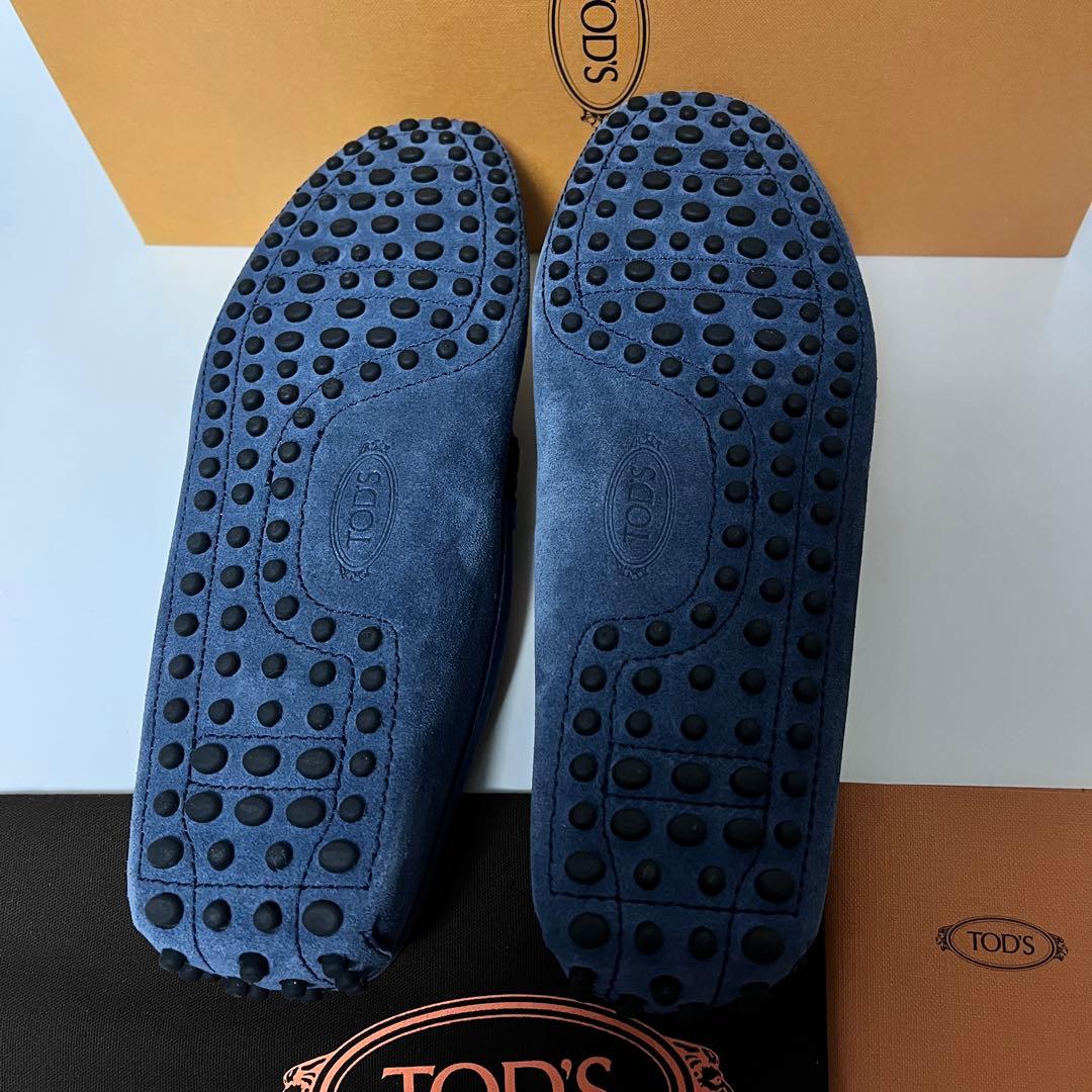 トッズ☆新品☆TOD’s メンズ レザー ゴンミーニ ローファー/ブルー25cm