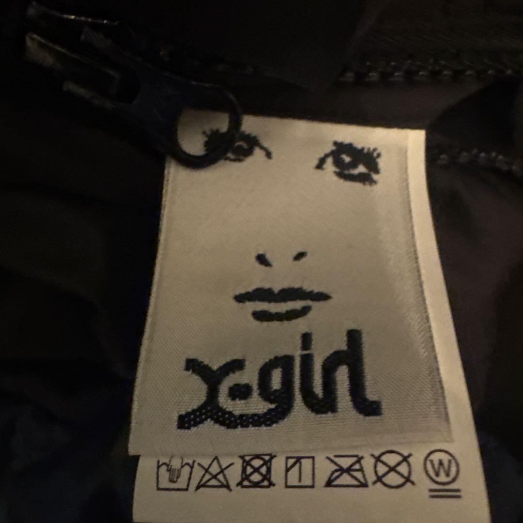 X-girl（エックスガール）のリバーシブルチェックダウンジャケット