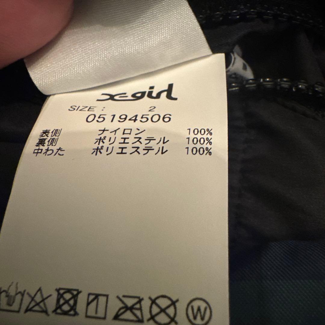 X-girl（エックスガール）のリバーシブルチェックダウンジャケット