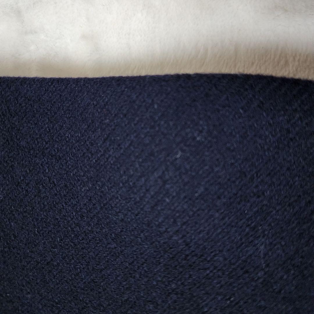 ICB 高級 カシミヤ コート ダブルブレスト 金ボタン フード Aライン 濃紺