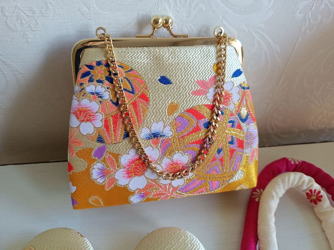 アンティークマゼンダピンク着物とクリーム色作り帯☆フルセット